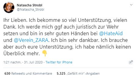 Tweet von Natascha Strobl
